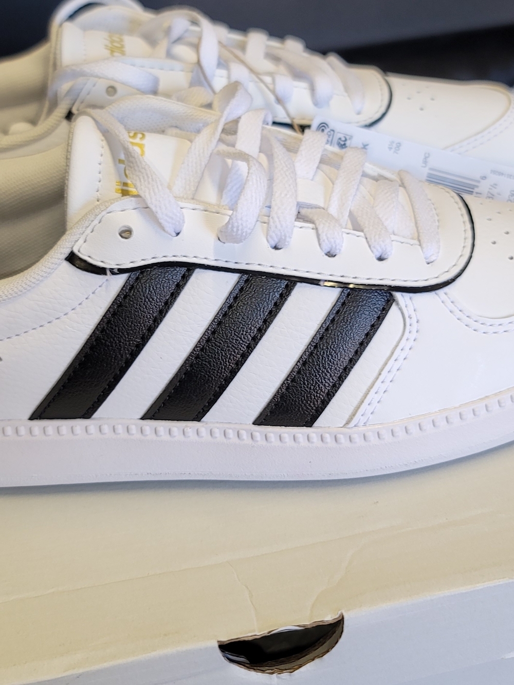 adidas Breaknet Sleek White Black Tennis Shoes - Picture 4 of 8